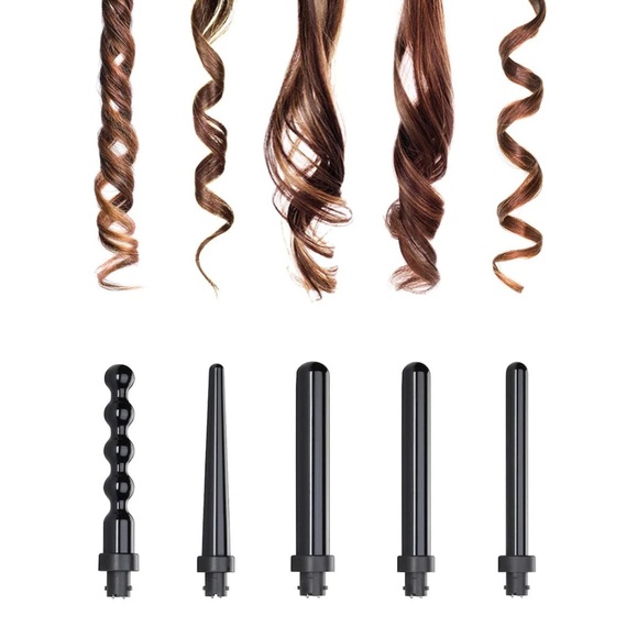 NuMe | 5-in-1 Lustrum Interchangeable Infrared & Tourmaline Curling Wand - Picture 5 of 5